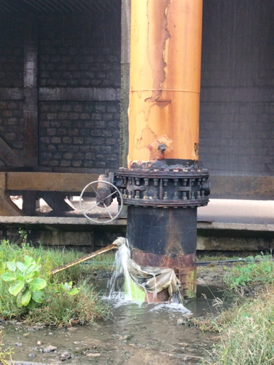 Cooling tower riser pipe reinforced in the splash zone — Belzona KHIA